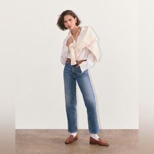 Everlane “The High Rise Straight Jean” - Medium Blue Denim - Size 27
